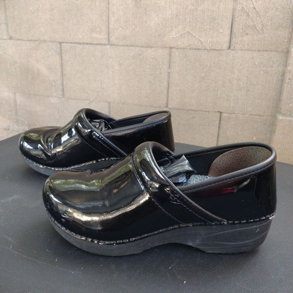 Dansko XP 2.0 Black Patent Leather Clogs Shoes Womens Sz EUR 36 US 5.5-6 Nursing